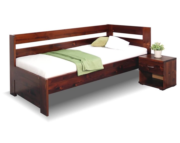 Rohová zvýšená postel Valentin-Pravá, 80x200, 90x200 cm, masiv smrk Rohová zvýšená postel Valentin-Pravá, 80x200, 90x200 cm, masiv smrk