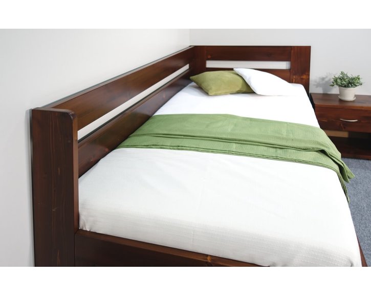 Zvýšená postel z masivu Valentin, 120x200 cm - Pravá