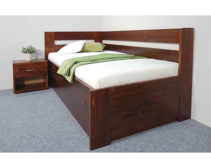 Zvýšená postel s úložným prostorem Valentin, 90x200 cm - Levá