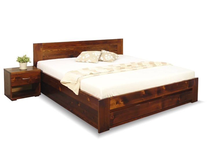 Postel s úložným prostorem Jirka, 160x200, 180x200, masiv smrk Postel s úložným prostorem Jirka, 160x200, 180x200, masiv smrk