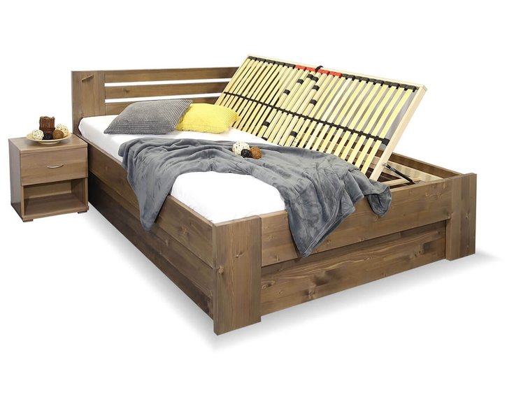 Zvýšená postel ROSA, s úložným prostorem, masiv smrk, 140x200 Zvýšená postel ROSA, s úložným prostorem, masiv smrk, 140x200
