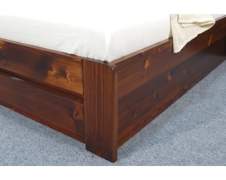 Postel z masivu s úložným prostorem Justina, 90x200, masiv smrk