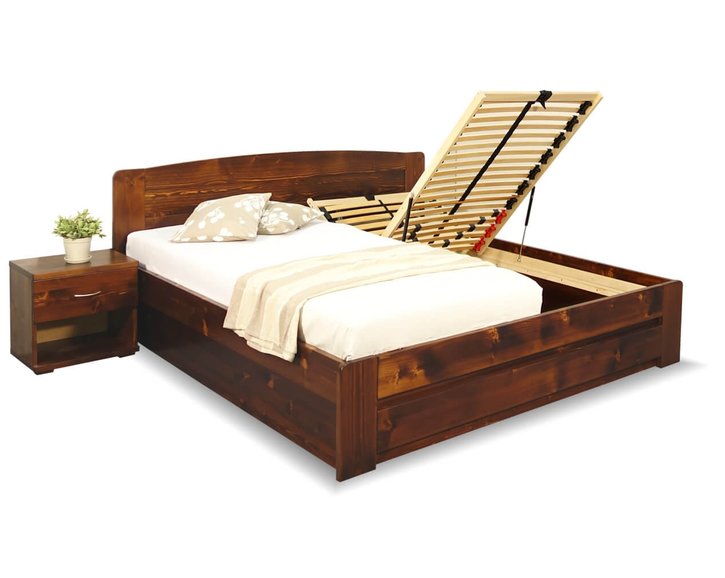 Postel z masivu s úložným prostorem Justina, 180x210cm, masiv smrk Postel z masivu s úložným prostorem Justina, 180x210cm, masiv smrk