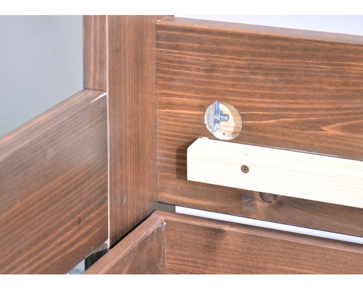 Zvýšená postel dvoulůžko s úložným prostorem RITA, masiv smrk