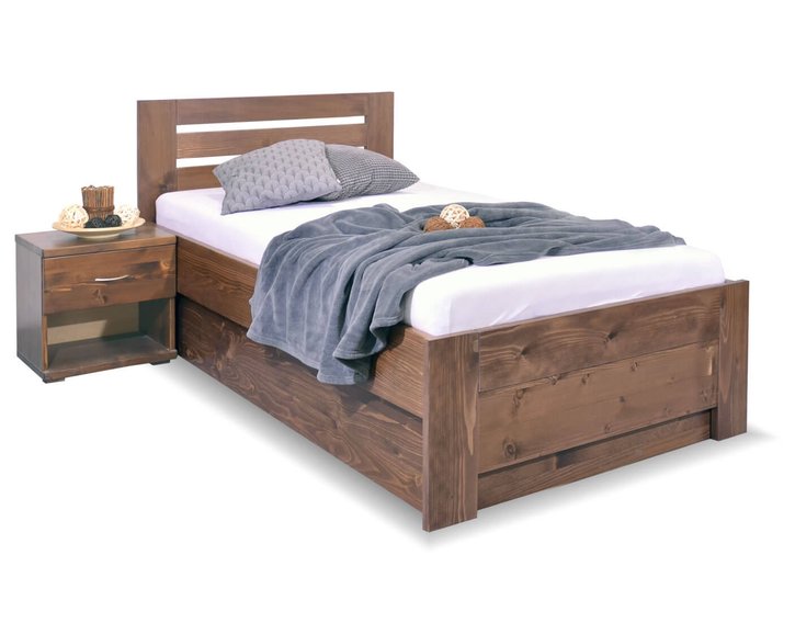 Zvýšená postel s úložným prostorem Rita, masiv smrk, 80x200, 90x200 Zvýšená postel s úložným prostorem Rita, masiv smrk, 80x200, 90x200