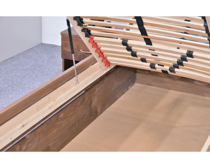 Zvýšená postel s úložným prostorem Rita, 120x200, masiv smrk