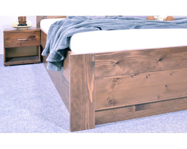 Zvýšená postel s úložným prostorem Rita, 120x200, masiv smrk