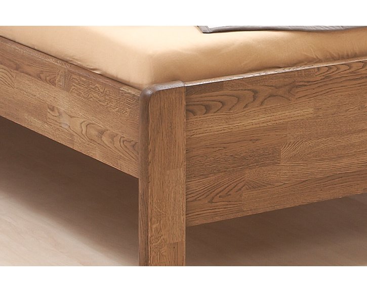 Zvýšená postel z masivu Sofi-oblá, masiv dub cink