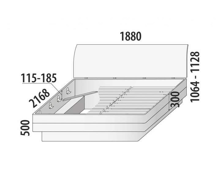 Postel s úložným prostorem FANTAZIE Grande F307, masiv buk Postel s úložným prostorem FANTAZIE Grande F307, masiv buk