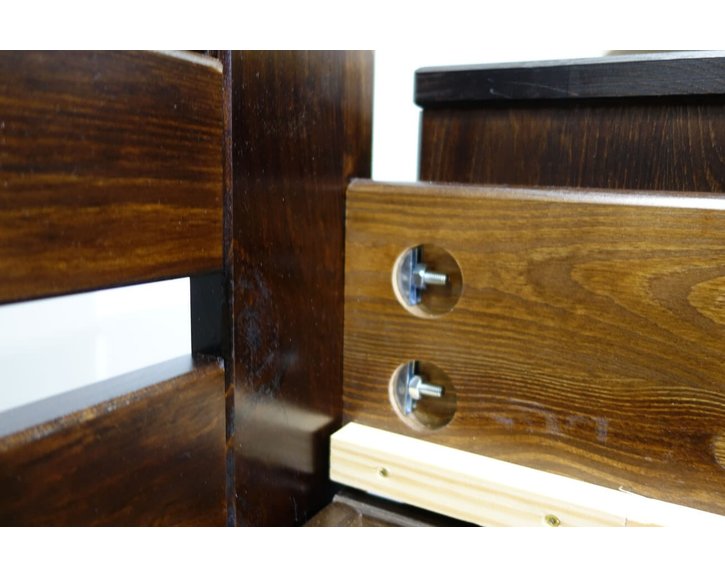 Dřevěná postel dvoulůžko LADA, masiv borovice, moření ořech, 180x200