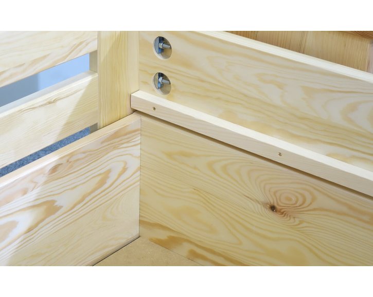 Dřevěná postel s úložným prostorem Hanka, masiv borovice