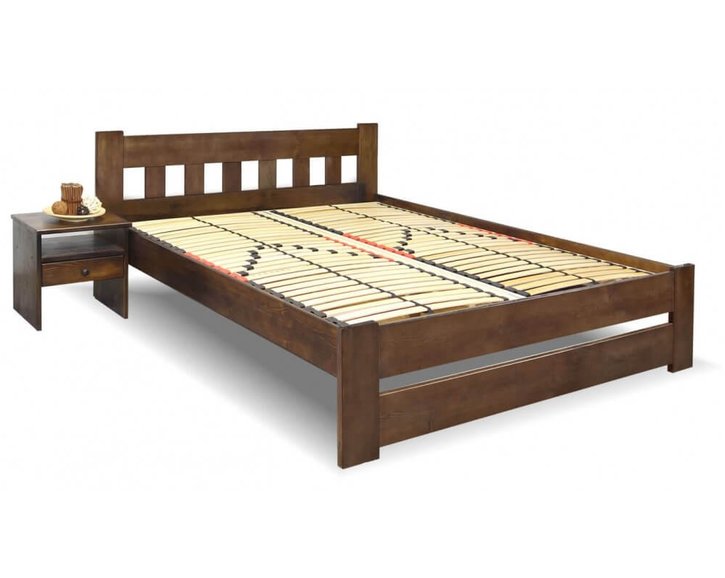 Postel z masivu Barča, 160x200, 180x200, masiv buk, moření ořech