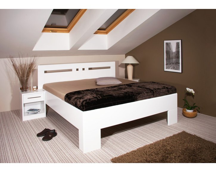 Manželská postel z masivu VAREZZA 1 senior 160x200, 180x200, masiv buk¨, bílá