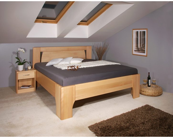 Manželská postel z masivu OLYMPIA 1. senior 160x200, 180x200, masiv buk