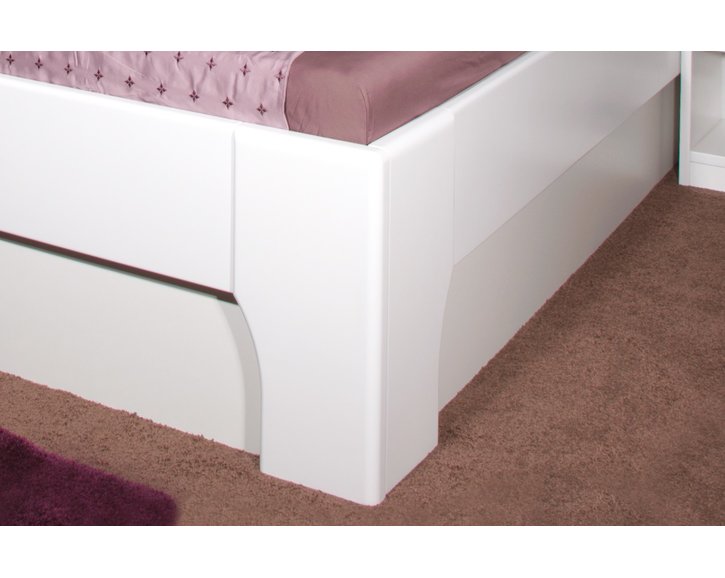 Manželská postel s úložným prostorem OLYMPIA 1. senior 160x200, 180x200, masiv buk, bílá