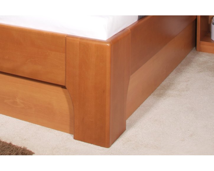 Manželská postel s úložným prostorem OLYMPIA 3. senior 160x200, 180x200, masiv buk, třešeň