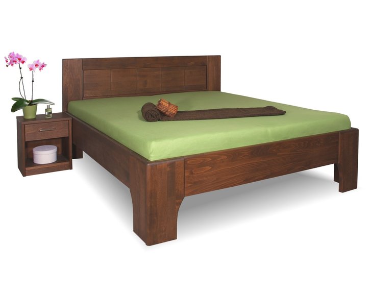 Manželská postel z masivu OLYMPIA 2, masiv buk - olej ořech