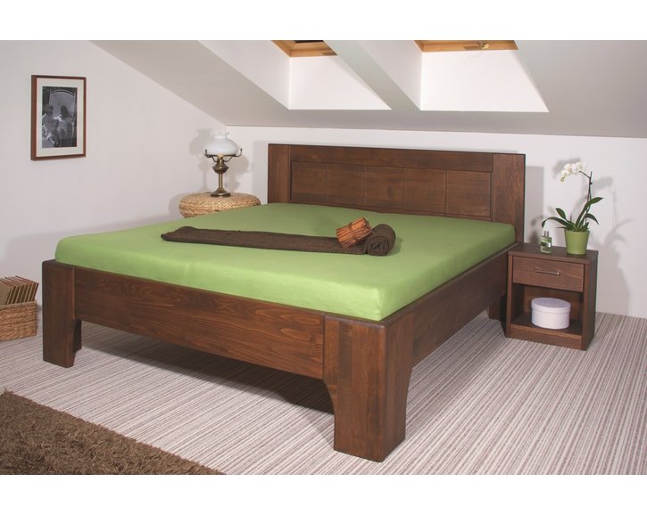 Manželská postel z masivu OLYMPIA 2. senior 160x200, 180x200, masiv buk, ořech