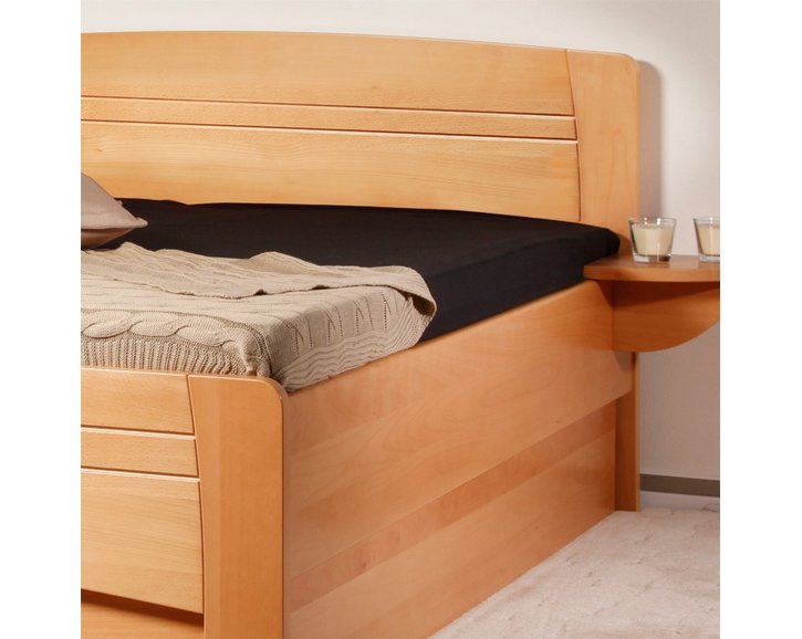 Zvýšená postel s úložným prostorem EVITA 4, 160x200, 180x200, masiv buk