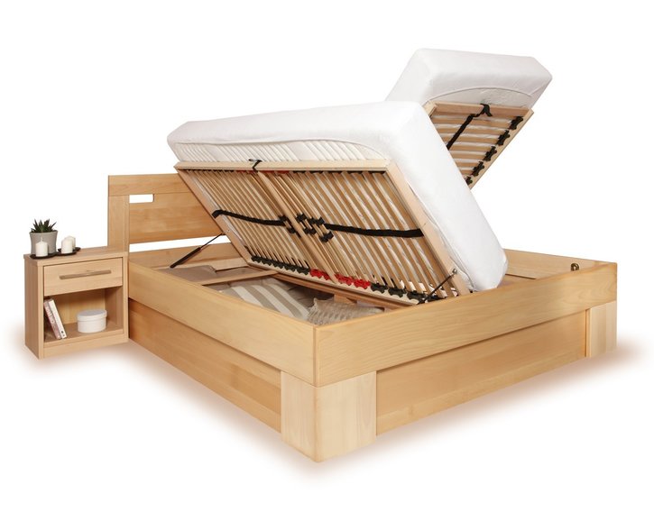 Manželská postel s úložným prostorem VAREZZA 6A, 180x220, masiv buk Manželská postel s úložným prostorem VAREZZA 6A, 180x220, masiv buk
