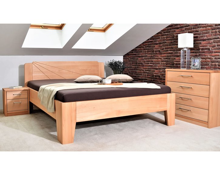 Dřevěná postel z masivu Kleopatra 1, 160x200, 180x200, masiv buk