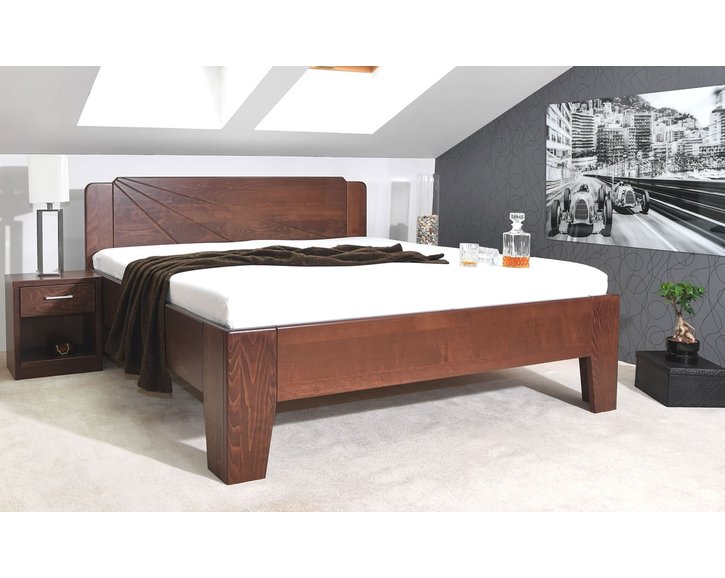 Dřevěná postel z masivu Kleopatra 1, 160x200, 180x200, masiv buk