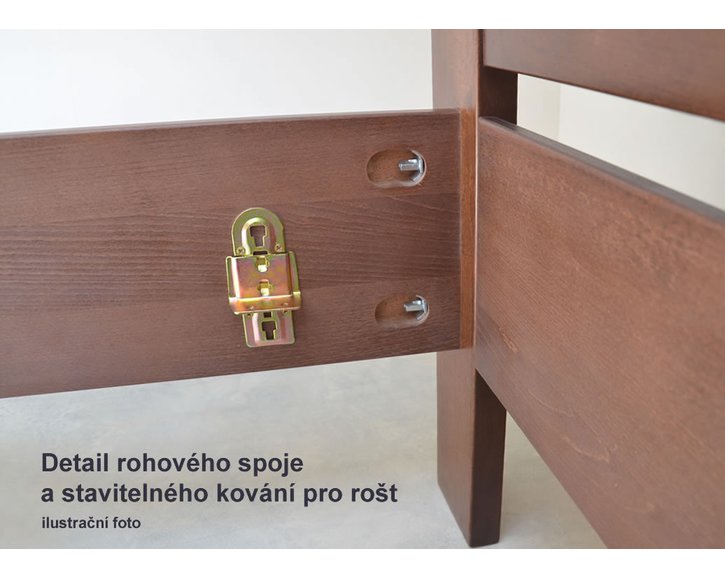 Dřevěná postel z masivu Kleopatra 1, 160x200, 180x200, masiv buk