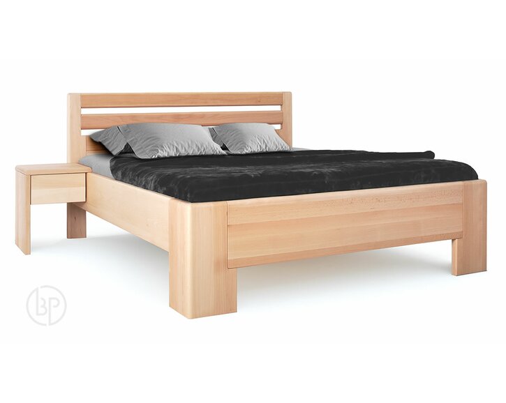 Vysoká pevná dřevěná postel NIO 1, masiv buk Vysoká pevná dřevěná postel NIO 1, masiv buk