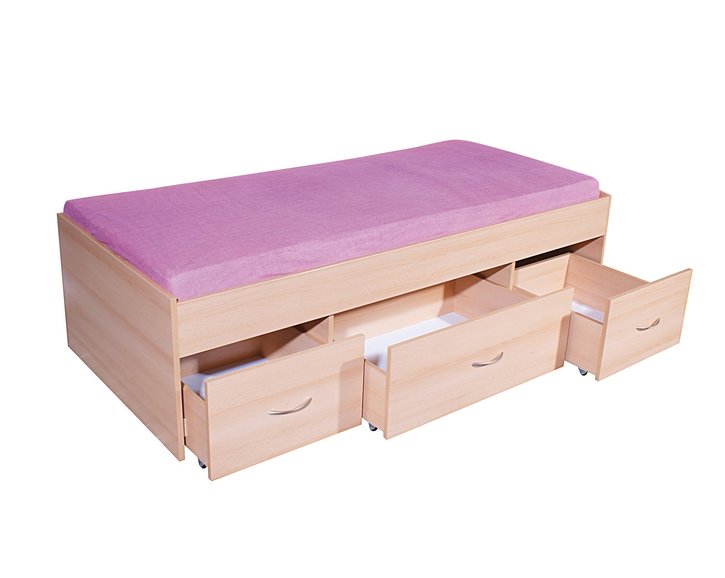 Vyvýšená postel s úložným prostorem BETA, 90x200cm Vyvýšená postel s úložným prostorem BETA, 90x200cm