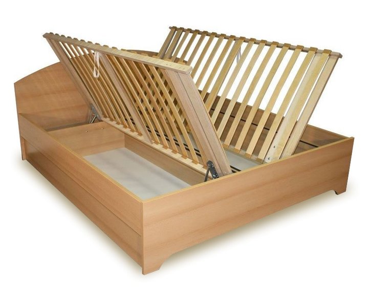 Dvoulůžko s úložným prostorem BEN, boční výklop Dvoulůžko s úložným prostorem BEN, boční výklop