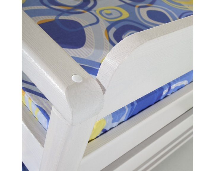 Dětská postel s přistýlkou a úložným prostorem NATY1, masiv borovice