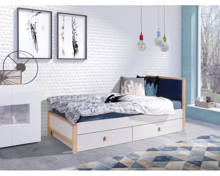 Dětská postel Zora, s úložným prostorem, masiv buk/lamino Dětská postel Zora, s úložným prostorem, masiv buk/lamino