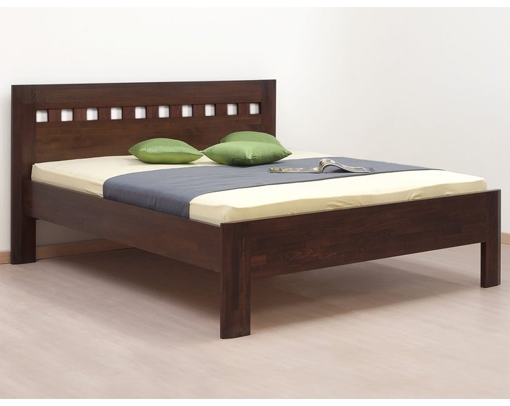 Zvýšená postel z masivu ELLA Mosaic, masiv buk cink