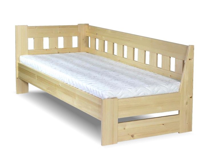 Rozkládací postel ze smrku ARLETA TWIN - Levá Rozkládací postel ze smrku ARLETA TWIN - Levá