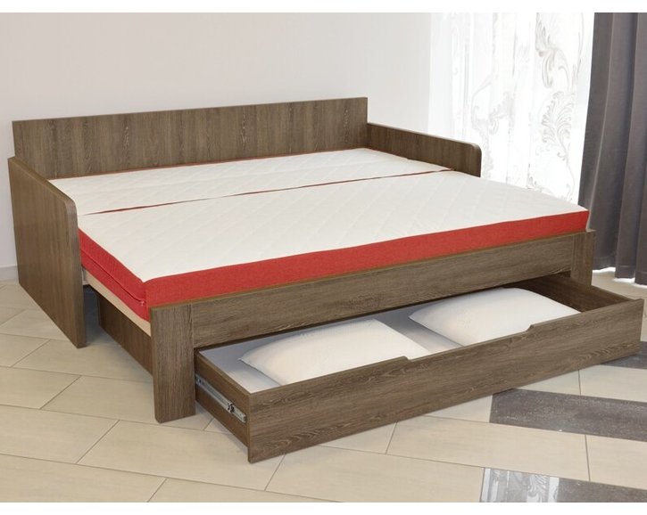 Rozkládací postel DUOVITA s područkami, lamino Rozkládací postel DUOVITA s područkami, lamino