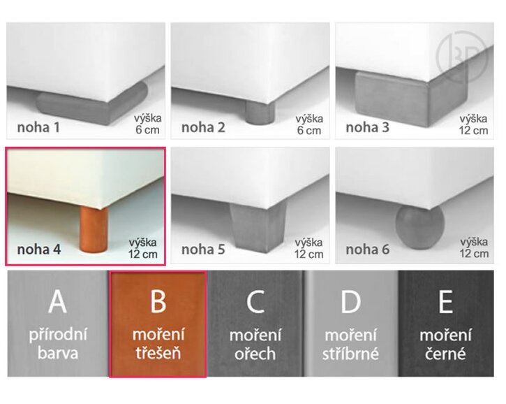 Nohy 4-B (třešeň 12 cm)