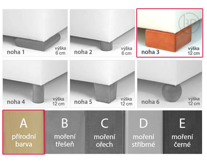 Nohy 3-A boxspring Veneto