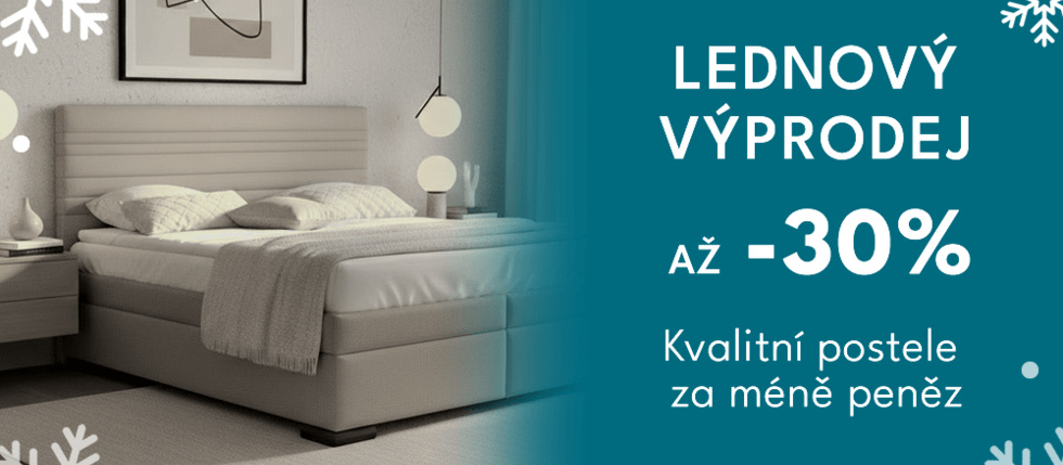 Lednový výprodej na Bezvapostele.cz – slevy až 30 %